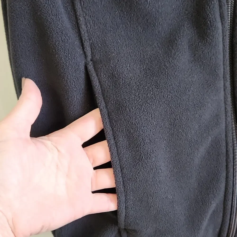 Cabela's Men's Black Full Zip Fleece Vest‎ Size SM Gorpcore Outdoors Pockets